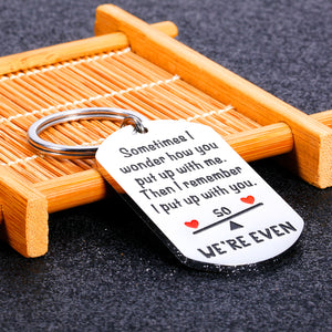 Funny Gifts for Boyfriend Husband 1 Year Anniversary Valentines Gift for Him Her Christmas Gifts for Girlfriend Wife Keychain for Boyfriend Stocking Stuffers for Men Women Cute Gifts for Couples