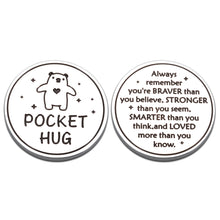 Load image into Gallery viewer, Pocket Hug Token for Husband Boyfriend Christmas Valentines Gift Stocking Stuffer Graduation Gift for Friends Son Daughter Teen Boys Girls Long Distance Relationship Gift Always Remember You are Braver