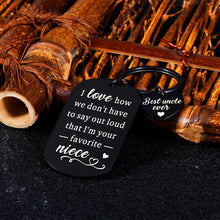 Load image into Gallery viewer, Uncle Gifts, Uncle Gifts from Niece, Funny Gifts for Uncle, Stocking Stuffers for Uncle, Funny Keychain for Uncle from Niece, Christmas Birthday Gifts for Uncle From Niece, Presents for Uncle