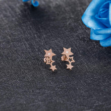 Load image into Gallery viewer, my story is just beginning Star Cubic Zirconia Stainless Steel Stud Earring, Christmas Gift for Women Minimalist Lucky Star Dainty Rose Gold Tiny Earring Christmas Jewelry