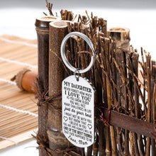 Load image into Gallery viewer, Daughter Girls Keychain Gifts from Mom Mother to Step Daughter Christmas Birthday Graduation Inspirational Keychain Present Sweet 16 18 21 Never Forget How Much I Love You