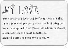 Load image into Gallery viewer, Brand: Arovene Christmas Gifts Anniversary Wallet Insert Card for Him Her Boyfriend Birthday Gifts from Wife Girlfriend Valentines Day Gifts for Husband Fiance from Wifey Hubby Thanksgiving Stocking Stuffers Wedding Present Card