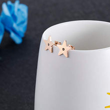 Load image into Gallery viewer, Star Stud Earring Cubic Zirconia Stainless Steel Lucky Star Stud Women Dainty Rose Gold Minimalist Earring Christmas Jewelry Gift for Women
