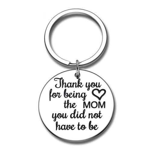 Mothers Day Keychain Gifs for Stepmom New Mom from Step Daughter Son Birthday Wedding Anniversary Valentine for Mommy Mother of the Groom Appreciation Adoptive Gifs for Mom From Kids Keyring Jewelry