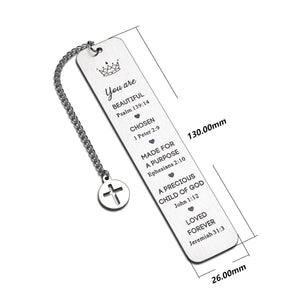 Inspirational Gifts Christian Bookmark for Men Women Birthday Christmas Easter Baptism Religious Gift for Girls Teens Female Book Lover VBS Graduation Cross Bible Church Bookmark for Him Her