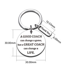Load image into Gallery viewer, Cheer Coach Keychains Appreciation Christmas Birthday Gifts for Women Men Coach Sports Thank You Gifts for Cheerleading Volleyball Soccer Basketball Swim Gymnastics Tennis Coaches Retirement Gifts
