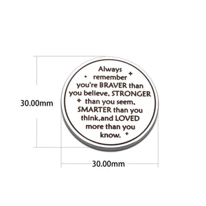 Pocket Hug Token for Husband Boyfriend Christmas Valentines Gift Stocking Stuffer Graduation Gift for Friends Son Daughter Teen Boys Girls Long Distance Relationship Gift Always Remember You are Braver