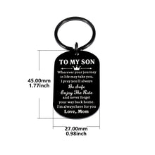 Load image into Gallery viewer, Back to School Gifts for Kids Son from Mom Encouragement Gifts for Men 16th 18th 21st Birthday Inspirational Keychain for Boys Stepson Christmas Graduation Wedding Gifts for Him Child