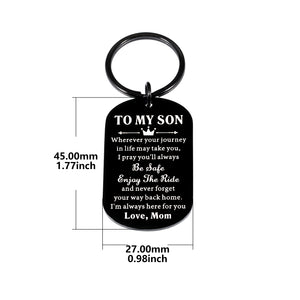 Back to School Gifts for Kids Son from Mom Encouragement Gifts for Men 16th 18th 21st Birthday Inspirational Keychain for Boys Stepson Christmas Graduation Wedding Gifts for Him Child