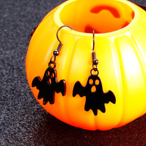 Halloween Black Ghost Earrings Skull Bat Hook Tassel Earring Halloween Handcraft Costume Accessories Jewelry for Women Girls