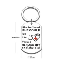 Load image into Gallery viewer, Christmas Gift Inspirational Nurse Gifts Keychain for RN Nurse Practitioner Nurse Appreation Gifts Thank You Gift for Nursing Medical Student Graduation Birthday Christmas She Believe She Could Keychain Stocking Stuffers