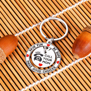 Have Fun,Be Safe,Make Good Choices and Call your Mom Keychain for New Driver Graduation Keychain Gifts for Daughter Son Teenage Girls Boys from College High School Birthday Christmas
