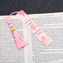 Load image into Gallery viewer, Stocking Stuffers for Women Bookmarks for Women Book Lovers Gifts for Readers Gifts for Friends Female Inspirational Gifts Cute Acrylic Bookmark Tassels Christmas Birthday Graduation Gift for Girls