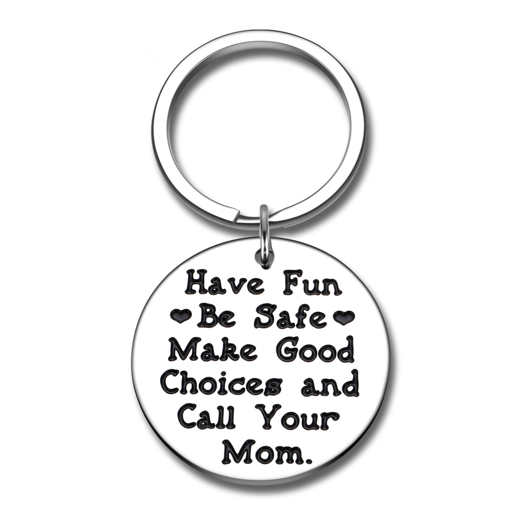 Cute Daughter Son Keychain Birthday Graduation New Driver Gifts for Teen Girl Boy from Mom Christmas Sweet 16 18 Anniversary Teenage Driver Gift from Mother Stepmom to Stepson Stepdaughter keyring