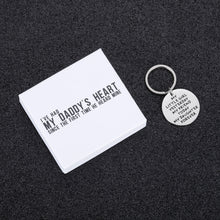 Load image into Gallery viewer, I&#39;ve had my daddy&#39;s heart since the frist time he heard mine Daughter Gifts Keychain from Mom Dad to Daughter Birthday Wedding Key Ring Pendant Jewelry Engraved Present for Her Teen Girl Women