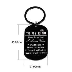 Birthday Christmas Gifts for Boyfriend Husband Valentines Day Gift for Him Men Anniversary Keychain for Hubby Fiance from Wife Gift For Husband I Love You To My King Key Ring Romantic Keepsake