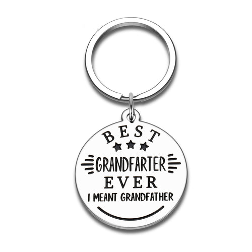Funny Grandfather Keychain Fathers Day Christmas Gag Gifts for Papa Grandpa Hilarious Keychain stocking stuffers from Granddaughter Grandkids Grandson Gifts Ideas to Grandfather Key Ring