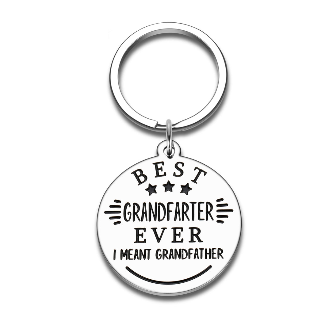 Funny Grandfather Keychain Fathers Day Christmas Gag Gifts for Papa Grandpa Hilarious Keychain stocking stuffers from Granddaughter Grandkids Grandson Gifts Ideas to Grandfather Key Ring