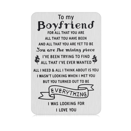 Valentines Day Boyfriend Wallet Insert Card Birthday Anniversary I Love You Gifts from Girlfriend Christmas Wedding Romantic Gifts for Him Fiance Stocking Stuffers Love Note Cards for Men Adult