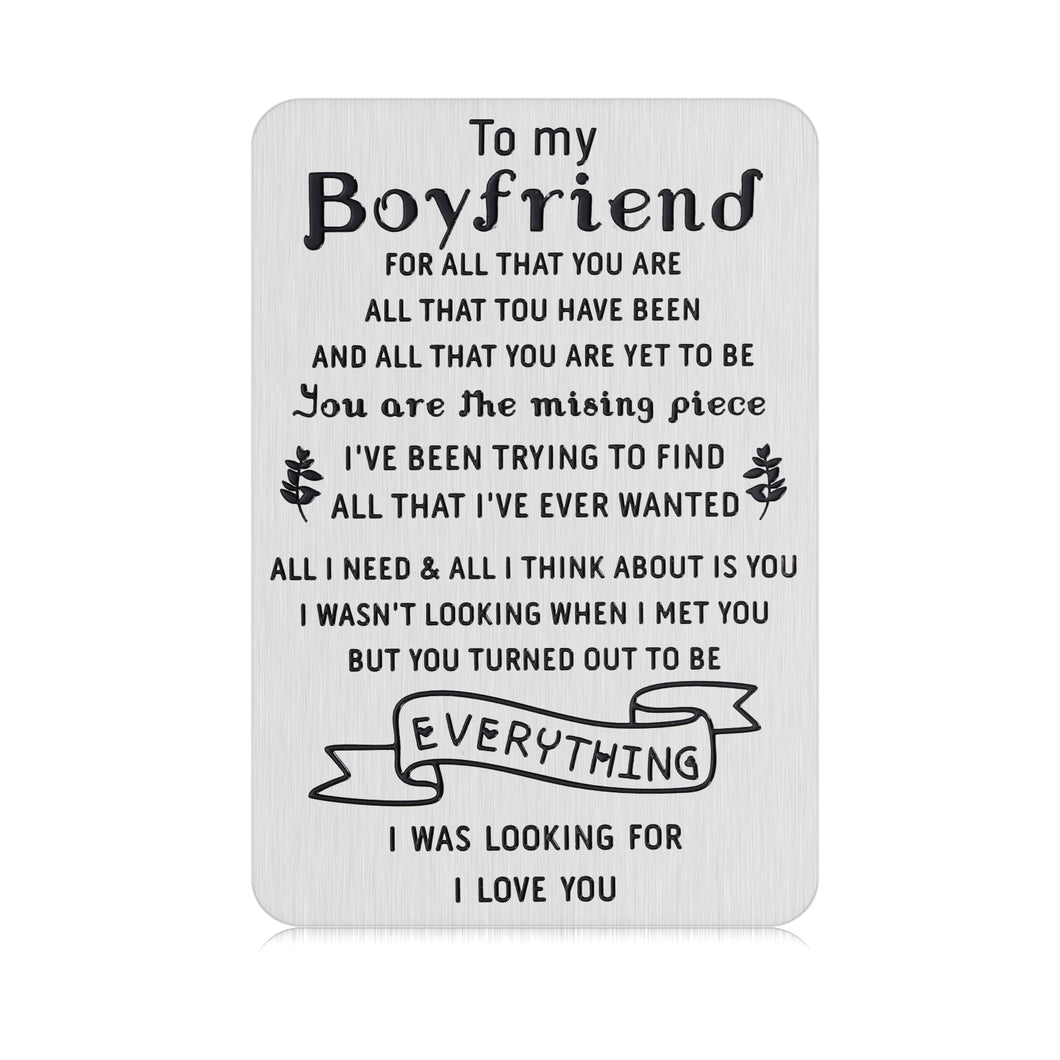 Valentines Day Boyfriend Wallet Insert Card Birthday Anniversary I Love You Gifts from Girlfriend Christmas Wedding Romantic Gifts for Him Fiance Stocking Stuffers Love Note Cards for Men Adult