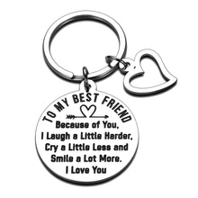 Load image into Gallery viewer, Best Friend Keychain Birthday Appreciation Gifs for Her BFF Best Friends Sister Women Companion Friendship Keychain Wedding Valentines Graduation Keychain Gifs for Best Friend soulmate Sister Keyring