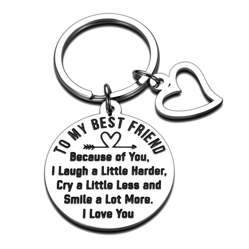 Best Friend Keychain Birthday Appreciation Gifs for Her BFF Best Friends Sister Women Companion Friendship Keychain Wedding Valentines Graduation Keychain Gifs for Best Friend soulmate Sister Keyring