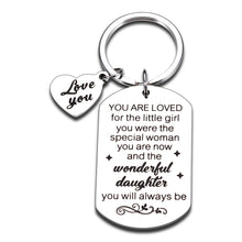 Load image into Gallery viewer, Daughter Gifts from Mom Girls Stocking Stuffers for Kids 18th 21st Birthday Christmas Graduation Gifts for Daughter in Law Wedding Pregnant Mom New Mom Gift Keychain for Her Stepdaughter from Dad