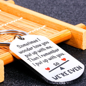 Funny Gifts for Boyfriend Husband 1 Year Anniversary Valentines Gift for Him Her Christmas Gifts for Girlfriend Wife Keychain for Boyfriend Stocking Stuffers for Men Women Cute Gifts for Couples
