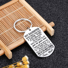 Load image into Gallery viewer, Daughter Girls Keychain Gifts from Mom Mother to Step Daughter Christmas Birthday Graduation Inspirational Keychain Present Sweet 16 18 21 Never Forget How Much I Love You