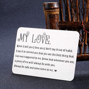 Brand: Arovene Christmas Gifts Anniversary Wallet Insert Card for Him Her Boyfriend Birthday Gifts from Wife Girlfriend Valentines Day Gifts for Husband Fiance from Wifey Hubby Thanksgiving Stocking Stuffers Wedding Present Card
