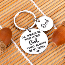 Load image into Gallery viewer, Dad Daughter Keychain Birthday Christmas Fathers Day Gifs from Step Daughter to My New Step Dad Father of the Bride Gifs for Papa New Daddy Wedding Valentines Day Gift for Men Father to Be Keyring