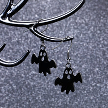 Load image into Gallery viewer, Halloween Black Ghost Earrings Skull Bat Hook Tassel Earring Halloween Handcraft Costume Accessories Jewelry for Women Girls