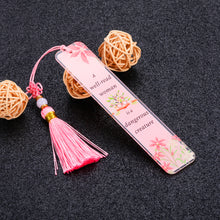 Load image into Gallery viewer, Stocking Stuffers for Women Bookmarks for Women Book Lovers Gifts for Readers Gifts for Friends Female Inspirational Gifts Cute Acrylic Bookmark Tassels Christmas Birthday Graduation Gift for Girls