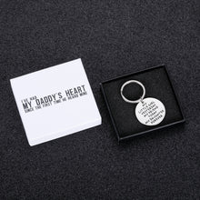Load image into Gallery viewer, I&#39;ve had my daddy&#39;s heart since the frist time he heard mine Daughter Gifts Keychain from Mom Dad to Daughter Birthday Wedding Key Ring Pendant Jewelry Engraved Present for Her Teen Girl Women