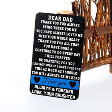 Load image into Gallery viewer, to My Dad Wallet Card Inserts from Daughter Metal Wallet Insert Card for Daddy Stepdad Father in Law Dad Birthday Christmas Gifts for Stepfather Grandfather Thanksgiving Appreation Present