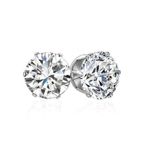 Load image into Gallery viewer, Jewelry Women&#39;s Stainless Steel Round Clear Cubic Zirconia Stud Earring (6 Pairs)