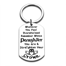Load image into Gallery viewer, Inspirational Gifts from Mom Dad to My Daughter Teens Girls Christmas Valentines Day Keychain Gifts for College Students Birthday Graduation Gifts for Kids Step Daughter Key Ring Jewelry