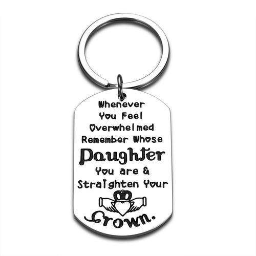 Inspirational Gifts from Mom Dad to My Daughter Teens Girls Christmas Valentines Day Keychain Gifts for College Students Birthday Graduation Gifts for Kids Step Daughter Key Ring Jewelry