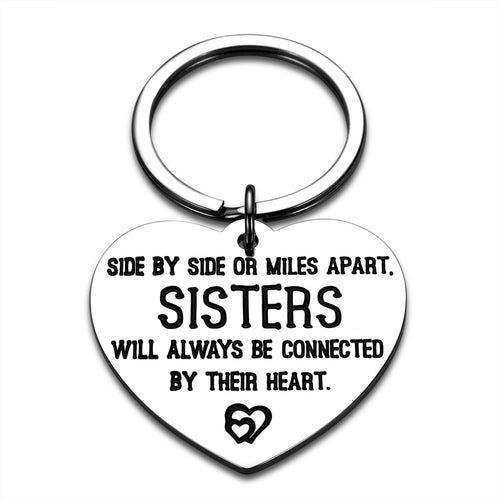 Sister Keychain GIFS from Sister BFF Christmas Birthday Friendship Long Distance GIFS for Women Best Friends Anniversary Graduation Thank You Gifts for Her Friend Teen Girls Sister Key Tag Jewelry