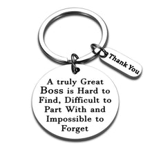 Load image into Gallery viewer, Boss Leader Keychain Christmas Appreciation Gift for Supervisor Mentor Birthday Boss Day Leaving Going Away Present from Coworker Colleague Keyring for Retirement Farewell