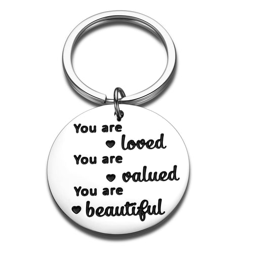 Encouragement Keychain Christmas GIFS for Her Daughter Teens Girls Form Mom Dad Family Best Friends Birthday Graduation Valentine Day GIFS for Women Sister Keyring Tag for Her Jewelry