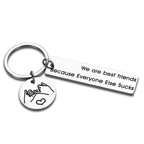 Funny Best Friend Keychain Birthday Gifts for Friends BFF Soulmates Companion Friendship Gifts Brother Sister Keychains for Friends Female Women Men Christmas Valentine Graduation Stocking Stuffers