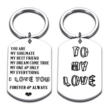 Load image into Gallery viewer, Christmas Gifts Couple Anniversary Keychain for Husband Stocking Stuffers To My Love Gift for Him Her You Are My Soulmate Valentines Day Keychain for Husband Boyfriend from Girlfriend Wife Christmas Wedding Present Men Women