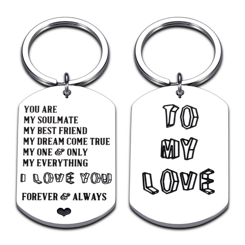 Christmas Gifts Couple Anniversary Keychain for Husband Stocking Stuffers To My Love Gift for Him Her You Are My Soulmate Valentines Day Keychain for Husband Boyfriend from Girlfriend Wife Christmas Wedding Present Men Women