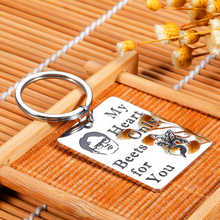 Load image into Gallery viewer, Christmas Gifts Funny Valentines Day Keychain Office TV Show Gifts for Boyfriend Wife from Girlfriend Husband Anniversary Birthday Gift for Fans Women Men My Heart Only Beets for You Christmas Couple Present Stocking Stuffers