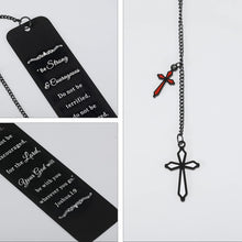 Load image into Gallery viewer, Christian Gifts Bookmark for Women Men Inspirational Religious Bookmarks with Cross Pendants Back to School Christmas Gift for Son Daughter Friends Bible Verse Baptism Joshua 9:11 Bookmark for Godson