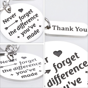Coworker Leaving Gifts Appreciation Keychain Never Forget The Difference You've Made Keychains for ColleagueFriends Coach Retirement Thank You Gifts Boss Leader Work Team Birthday Christmas Keyring Brand: Arovene