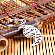 Load image into Gallery viewer, Christmas Gift Grandma Keychain from Granddaughter I Love You to The Moon and Back Keychain Gifts for Grandmother Mothers Day Gift from Ggrandson Grandchild Keyring Birthday Stocking Stuffers Valentines Thanksgiving Day